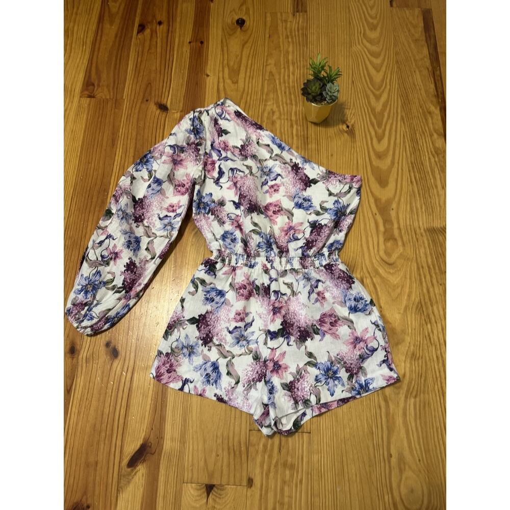NWT CAMI NYC Scout Romper in Clematis Floral Linen Women's Size MED - Picture 2 of 14